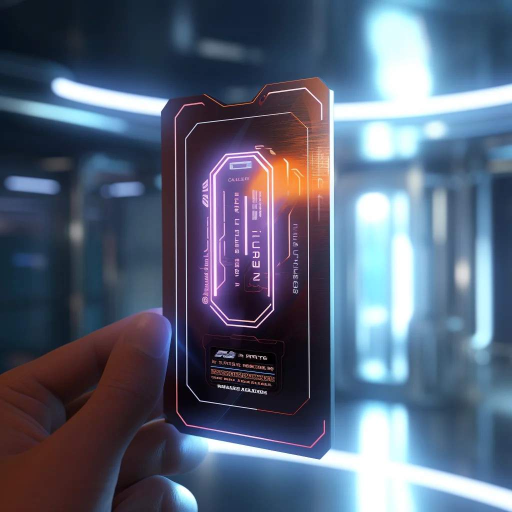 Futuristic hotel key card concept representing the next generation of hotel access technology
