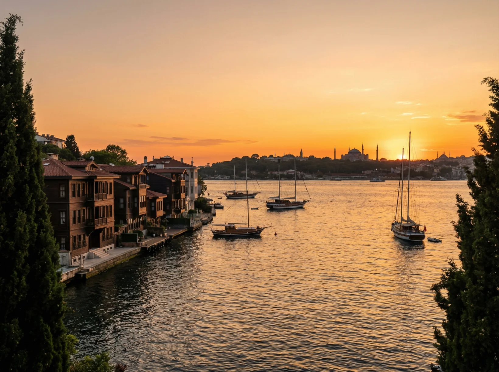 Stunning Bosphorus sunset view from Four Seasons Istanbul