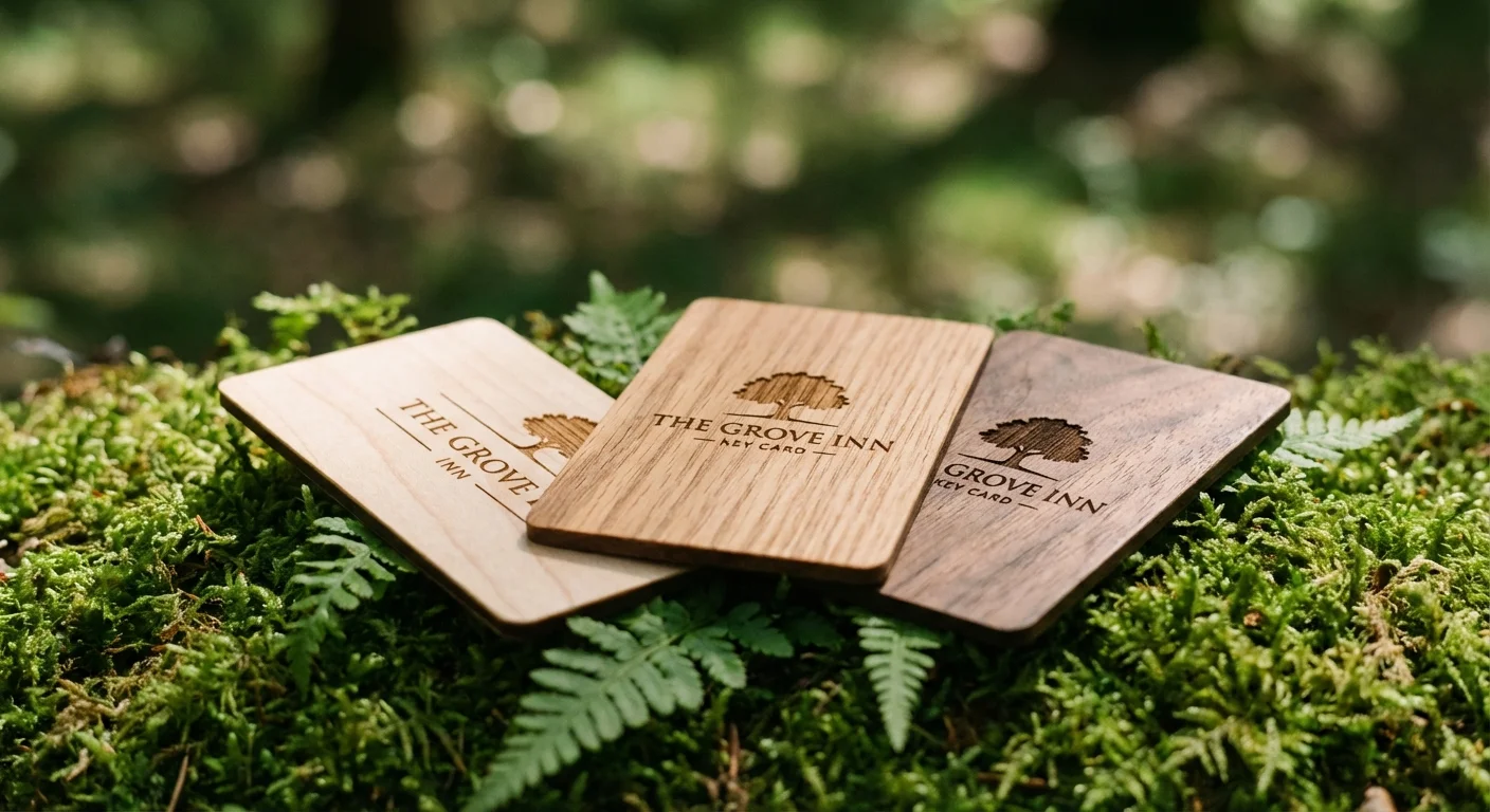 PrintPlast wooden key cards collection showcased at sustainable tourism conferences worldwide